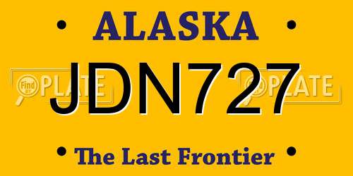 JDN727 Alaska License Plate