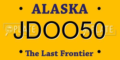 JDOO50 Alaska License Plate