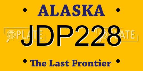 JDP228 Alaska License Plate