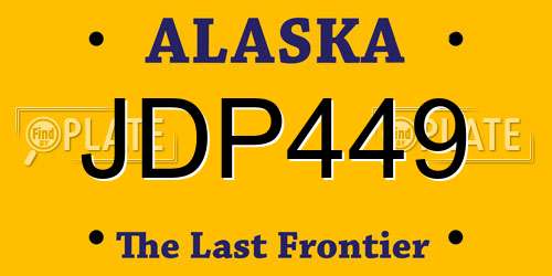 JDP449 Alaska License Plate
