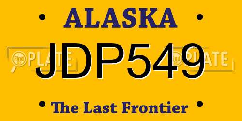 JDP549 Alaska License Plate