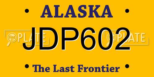 JDP602 Alaska License Plate