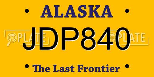 JDP840 Alaska License Plate