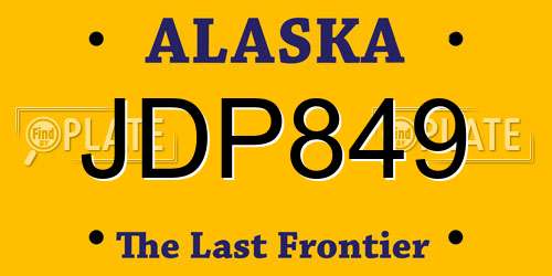 JDP849 Alaska License Plate