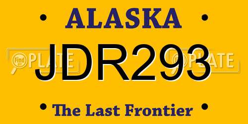 JDR293 Alaska License Plate
