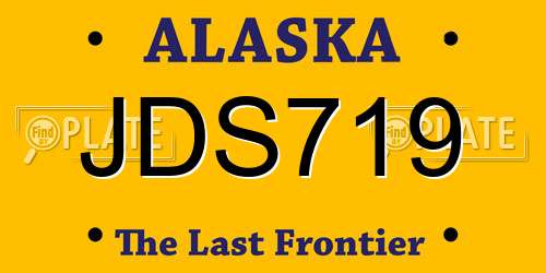 JDS719 Alaska License Plate