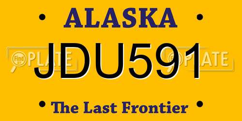 JDU591 Alaska License Plate