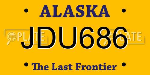 JDU686 Alaska License Plate