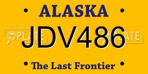 JDV486 Alaska License Plate