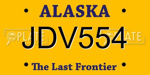 JDV554 Alaska License Plate