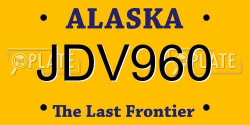 JDV960 Alaska License Plate