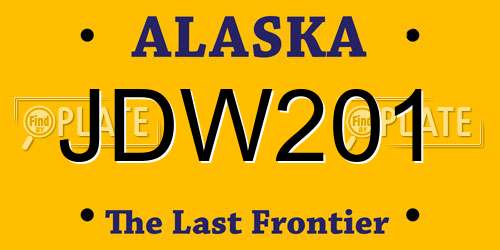 JDW201 Alaska License Plate