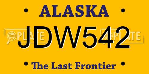 JDW542 Alaska License Plate