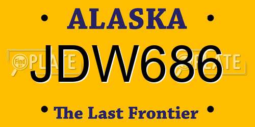 JDW686 Alaska License Plate
