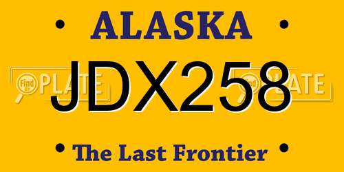 JDX258 Alaska License Plate
