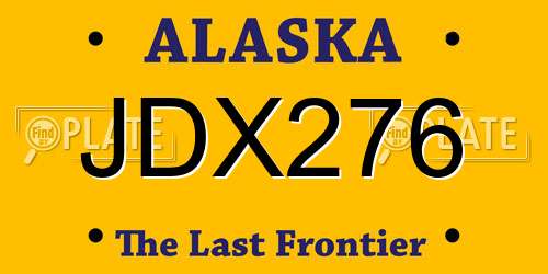 JDX276 Alaska License Plate