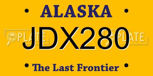 JDX280 Alaska License Plate