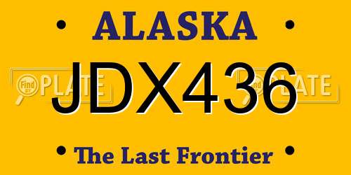 JDX436 Alaska License Plate