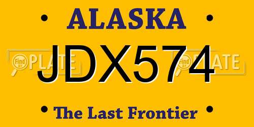 JDX574 Alaska License Plate