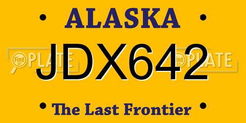 JDX642 Alaska License Plate