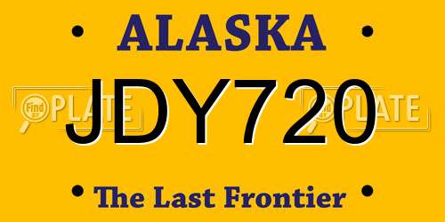 JDY720 Alaska License Plate