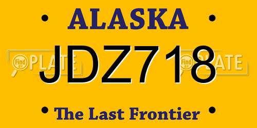 JDZ718 Alaska License Plate