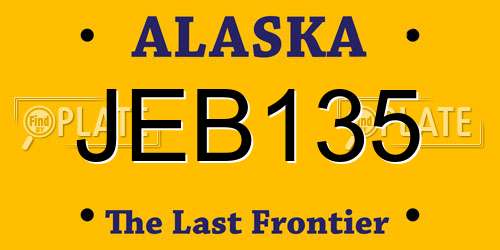 JEB135 Alaska License Plate