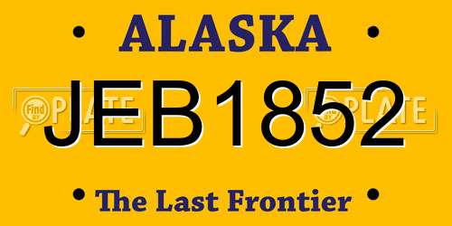 JEB1852 Alaska License Plate
