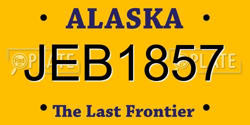 JEB1857 Alaska License Plate