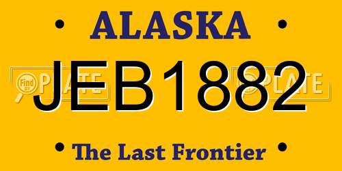JEB1882 Alaska License Plate