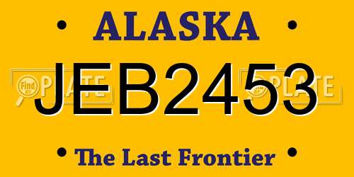 JEB2453 Alaska License Plate