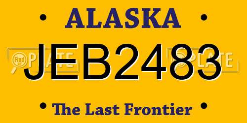 JEB2483 Alaska License Plate