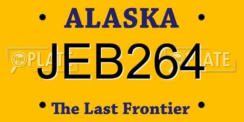 JEB264 Alaska License Plate