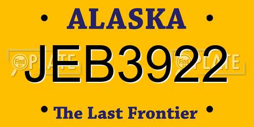 JEB3922 Alaska License Plate