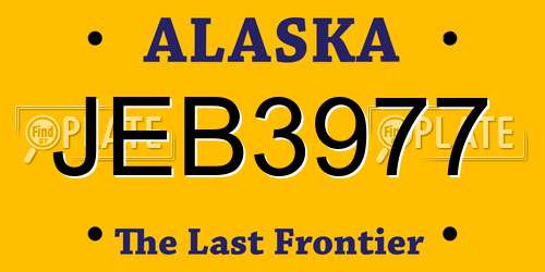 JEB3977 Alaska License Plate