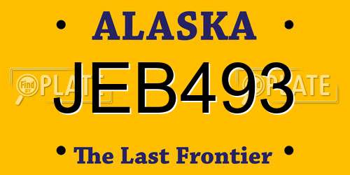 JEB493 Alaska License Plate