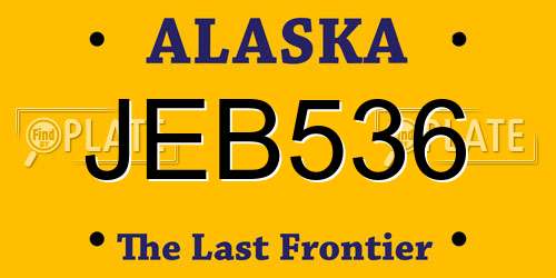 JEB536 Alaska License Plate