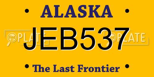 JEB537 Alaska License Plate