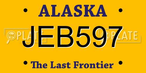 JEB597 Alaska License Plate