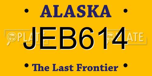 JEB614 Alaska License Plate