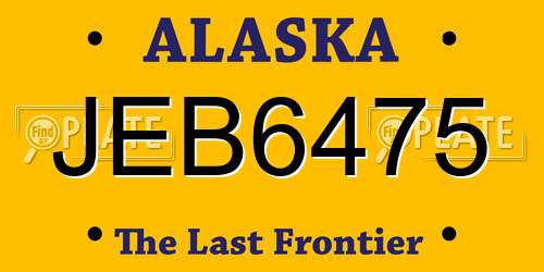 JEB6475 Alaska License Plate