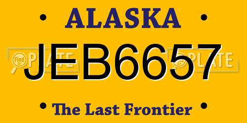 JEB6657 Alaska License Plate