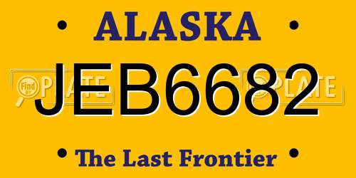 JEB6682 Alaska License Plate