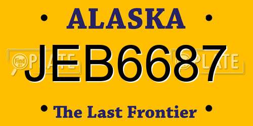 JEB6687 Alaska License Plate