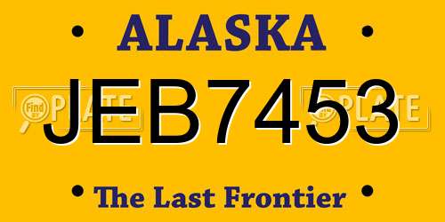 JEB7453 Alaska License Plate