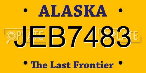 JEB7483 Alaska License Plate