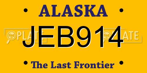 JEB914 Alaska License Plate