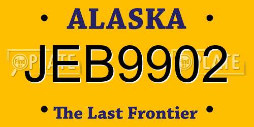 JEB9902 Alaska License Plate