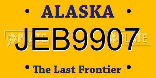 JEB9907 Alaska License Plate