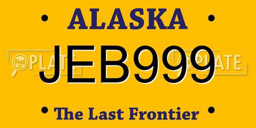 JEB999 Alaska License Plate
